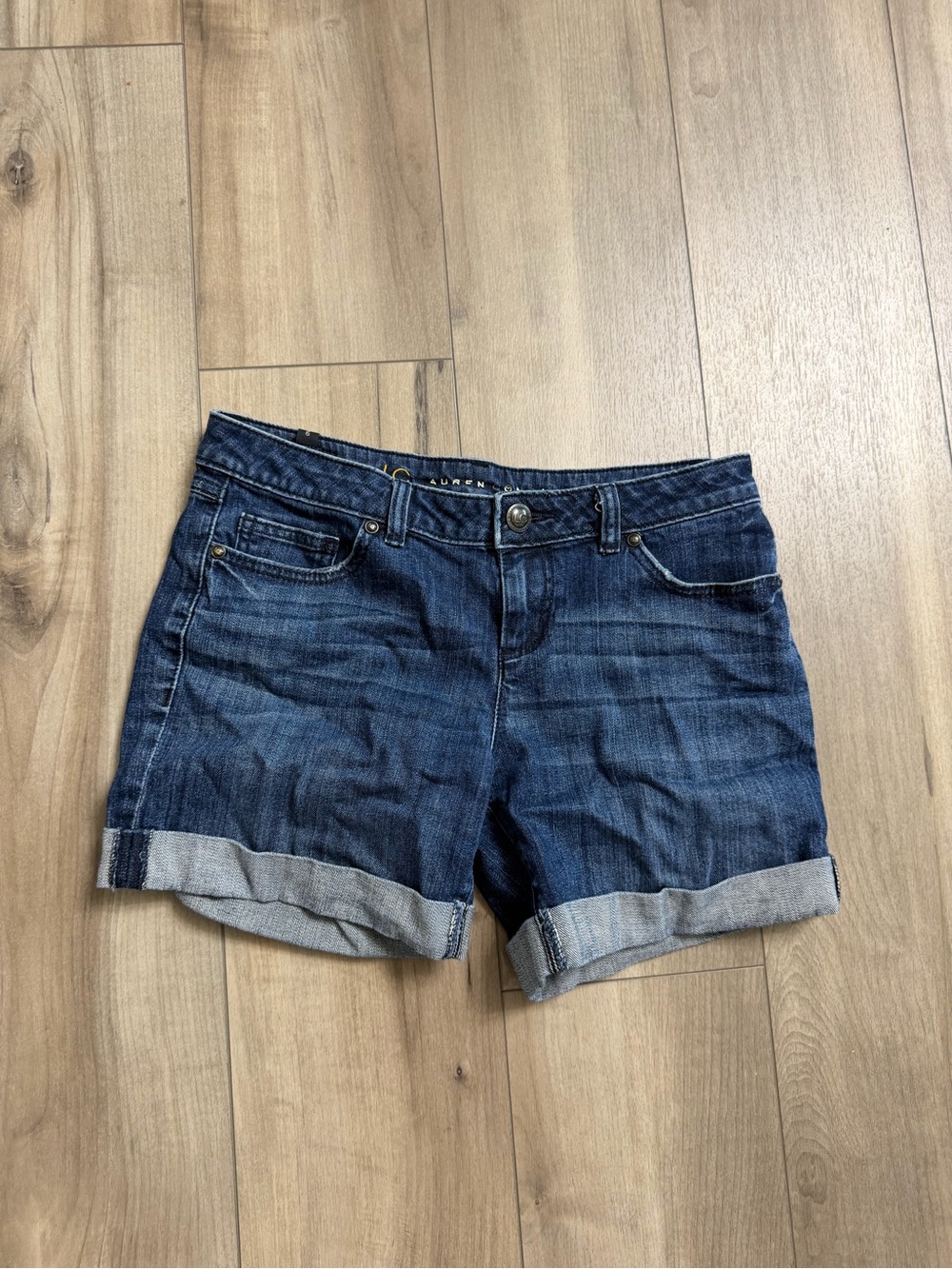 Lauren Conrad Dark Blue Denim Roll-Cuff Women’s Shorts